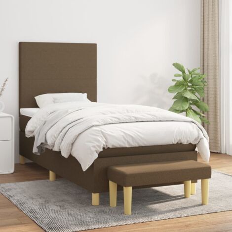 Lit Adulte - Lit à sommier tapissier avec matelas- Lit simple - Meuble de Chambre à Coucher - Crème 80x200 cm Tissu DNXGW5616075 CNIS5616075 (1/5)
