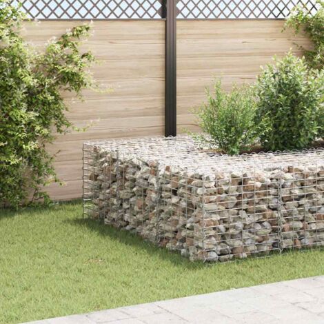 Lit surélevé cube à gabion Mur en pierre Panier de Gabion de Jardin décoratif Fil d'acier 60x60x60 cm VSGS366759 (1/5)