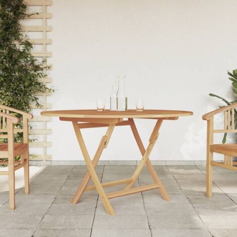 Table pliable de jardin Table de camping Table à dîner Ø 120x75 cm bois massif de teck BZTHBS795825 MaisonChic (1/5)