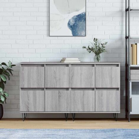 Lot de 2 Buffets，Bahut，Meuble de Rangement，Buffet de cuisine sonoma gris bois d'ingénierie CIV632196 (1/5)
