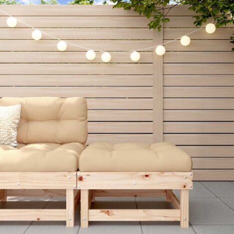 Repose-pied,Tabouret de pied,Pouf de jardin avec coussin bois de pin massif CNENE424948 (1/5)