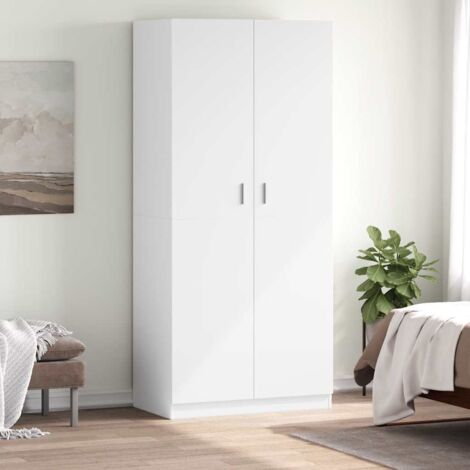 Garde-robe,Armoire de Rangement,Étagères Vêtements Blanc 90x52x200 cm Aggloméré VDVM611276 (1/5)