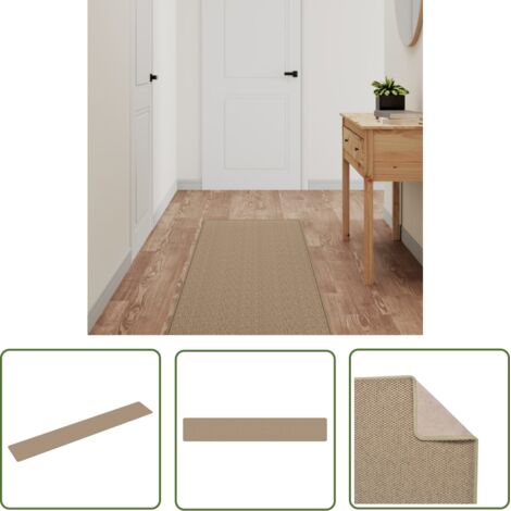 The Living Store Tapis de couloir aspect sisal sable 50x300 cm - Tapis De Couloir - Tapis Entrée - Tapis Sisal - Tapis Brun - Tapis Décoratif (1/5)
