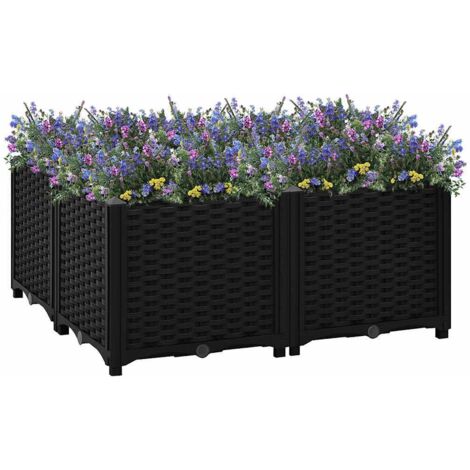 Jardinière,Lit surélevé,Pot de Fleurs 80x80x38 cm Polypropylène XZZZ951002 (1/5)