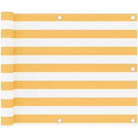 Écran de balcon,Brise Vue de terrasse,Toile de Balcon Blanc et jaune 75x300 cm Tissu Oxford VDVM702680 (1/5)