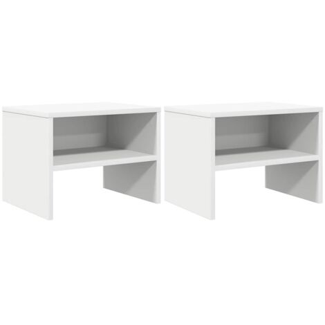 Lot de 2 Tables de chevet, Tables d'appoint pour Salon Chambre,Table de nuit Blanc 40x30x30 cm Bois d'ingénierie JDOT741 (1/5)