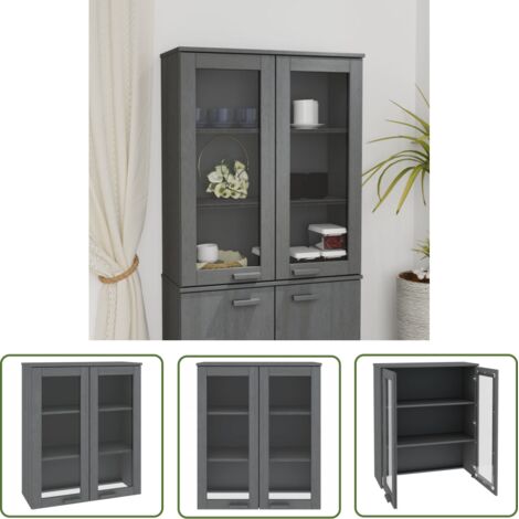 The Living Store Dessus de buffet HAMAR Gris foncé 85x35x100 cm Bois de pin - Meuble De Rangement - Buffet - Meuble Tv - Dessus De Buffet - Décoration Intérieure (1/5)