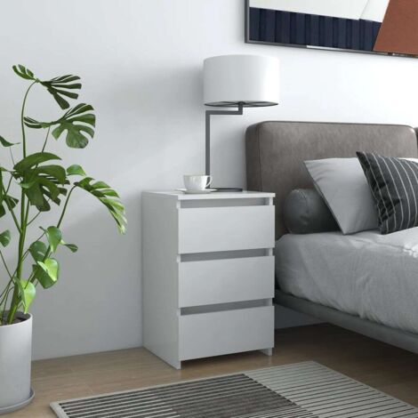 Lot de 2 Tables de chevet Tables de nuit Blanc 40x35x62,5 cm Aggloméré VGT30864 (1/5)