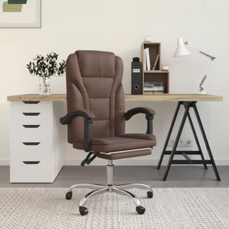 Fauteuil inclinable de bureau Chaise Bureau Marron Similicuir ZSD30153 (1/5)