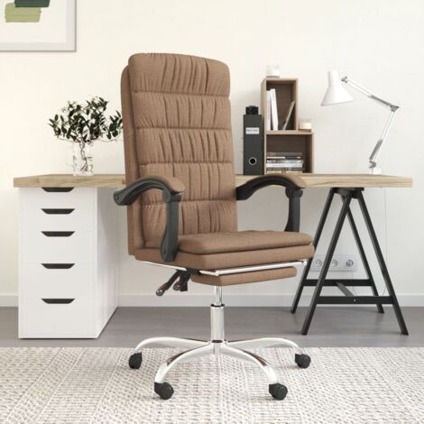 Chaise de Bureau Ergonomique,Fauteuil inclinable de bureau, Chaise Gaming Marron Tissu FNNF764731 (1/5)