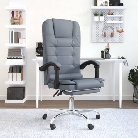 Chaise de bureau,Fauteuil de massage inclinable de bureau,Fauteuil Relax,Chaise Massage Gris foncé Velours FNNF438673 MaisonChic (1/5)