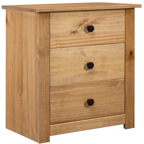 Table de chevet, Table d'appoint, Table de nuit pour Salon Chambre - 46x40x57 cm Pin Gamme Panama HNUB77038 (1/5)