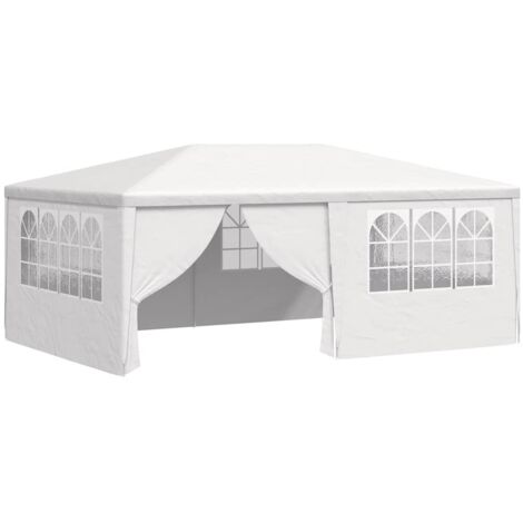 Tente de réception,Tonnelle de Jardin,Chapiteau,Barnum et parois latérales 4x6 m Blanc 90 g/m² XZZ90301 (1/5)