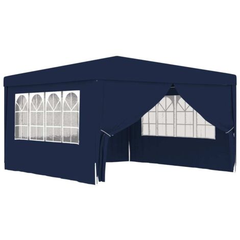 Tente de réception,Tonnelle de jardin avec parois latérales 4x4 m Bleu 90 g/m² -57597 (1/5)