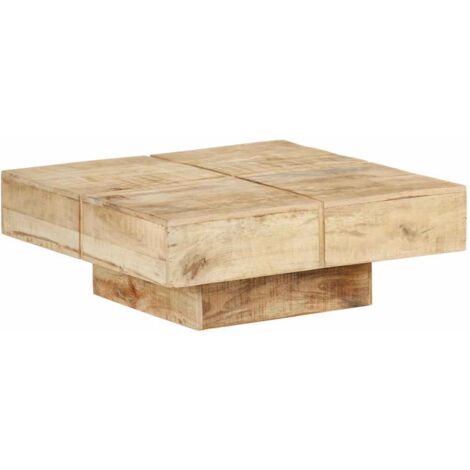 Table basse, Table d'appoint, Table de Salon 80x80x28 cm Bois de manguier massif XZZ41370078 (1/5)