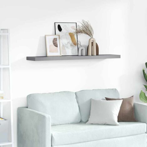 Étagère murale flottante Étagère suspendue Gris 120x23,5x3,8 cm MDF BRZH391301 (1/5)