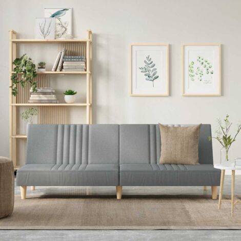 Canapé-lit Canapé convertible Chaise Longue au Sol pour Chambre Salon Bureau à gris clair tissu XZZ2289 (1/5)