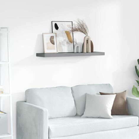 Étagère murale flottante Étagère suspendue Gris 90x23,5x3,8 cm MDF BRZH148508 (1/5)