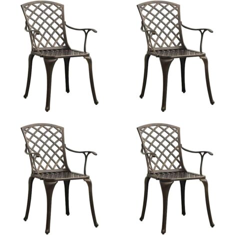 Lot de 4 Chaises de jardin Siège de Terrasse Fauteuil de jardin Aluminium coulé Bronze DHNET8088270 (1/5)