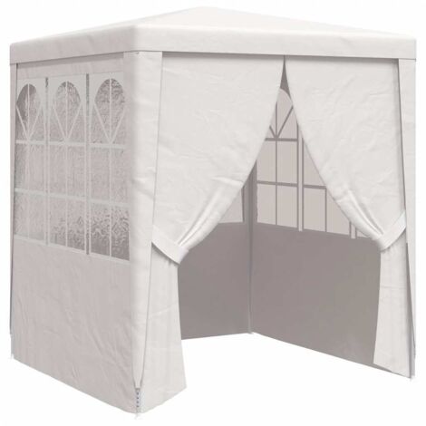 Tente de réception,Tonnelle de Jardin,Chapiteau,Barnum avec parois latérales 2x2 m Blanc 90 g/m² XZZ47794 (1/5)