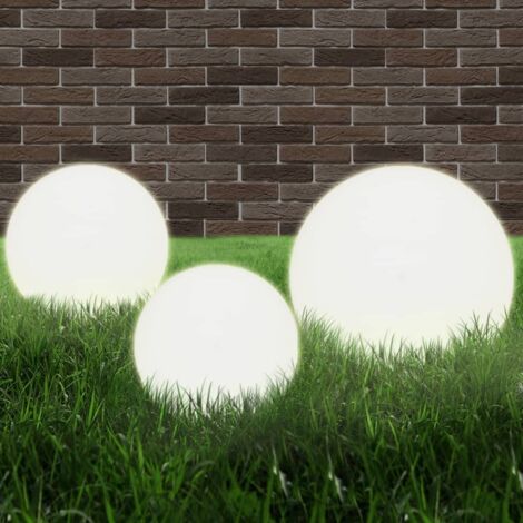 Jeu de lampe boule  Ensemble de lampes solaires  Lampes Solaires Exterieur à LED 3 pcs PMMA sphérique 20/30/40 cm VXN2672