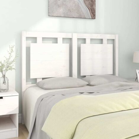Tête de lit，Panneau de lit，Pour Lit adulte，Design industriel Blanc 125,5x4x100 cm Bois massif de pin XZZ69718 (1/5)
