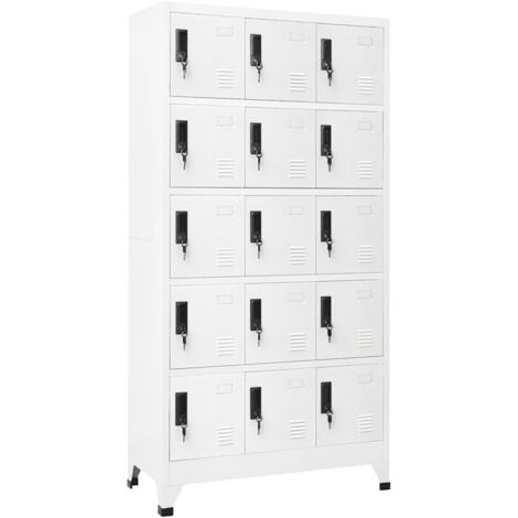 Armoire à casier  Armoire de rangement  Armoire d'ateliers Blanc 90x40x180 cm Acier RTJEX524193 (1/5)
