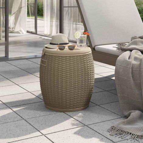 Boîte de rangement，Coffre de rangement de jardin 4 en 1 marron clair polypropylène CNENE823855 (1/5)