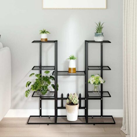 Support à plantes,Étagère à Fleurs,Porte Plantes 94,5x25x89 cm Noir Fer VDVM368879 (1/5)