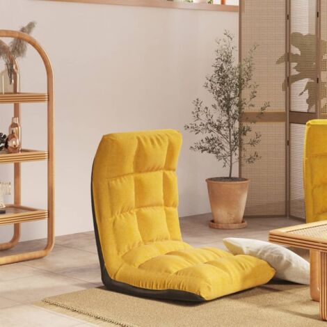 Chaise pliable de sol Fauteuil de Bureau, Salon Jaune moutarde Tissu BSRHS417266 (1/5)
