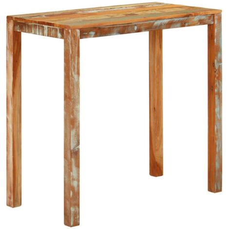 Table de bar  Table Haute Fine  Table de Cuisine 112x55x108 cm Bois massif de récupération BZTHBS748320