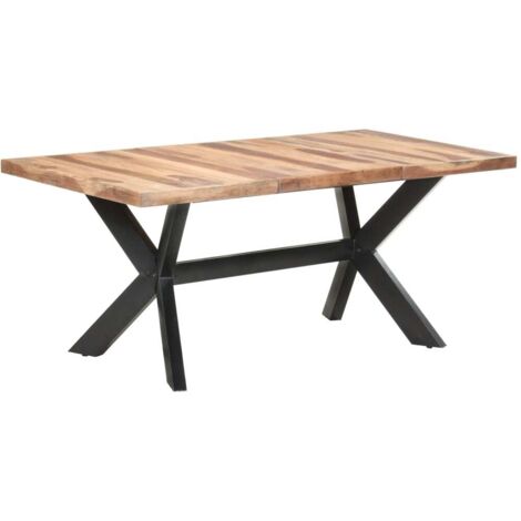 Table de salle à manger Table à manger Table de salon ou de cuisine 180x90x75 cm Bois avec finition miel DNBDJU42608 (1/5)