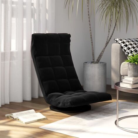 Chaise de sol pivotante  Fauteuil de Bureau, Salon Noir Velours BSRHS415291 (1/5)