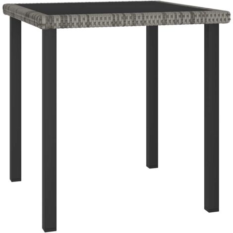 Table de jardin Table de Salle à Manger  Table à dîner  Table de cuisine Gris 70x70x73 cm Résine tressée BZTHBS133672 (1/4)