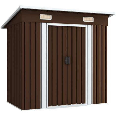 Abri de stockage pour jardin,Cabane à Outils Remise de Jardin,Abri de Rangement Marron 194x121x181 cm Acier - FR35207 (1/5)