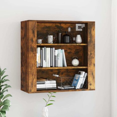 Armoire murale Armoire de rangement Armoire suspendue Chêne fumé 80x33x80 cm Bois d'ingénierie RTJEX203750 (1/5)