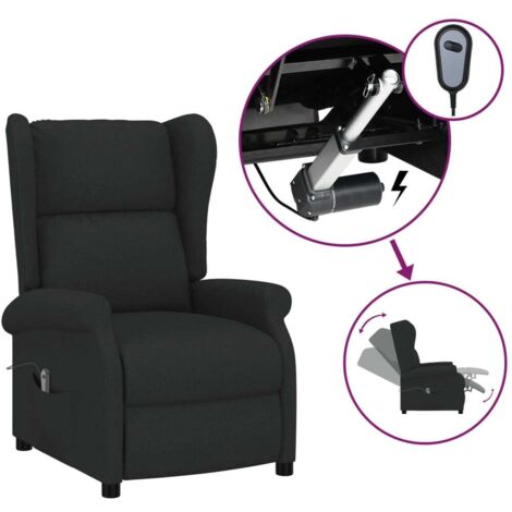 Fauteuil inclinable，Chaise confortable，Siège électrique à oreilles noir tissu GDSVW39906 (1/5)