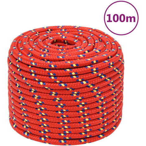 Corde de bateau，Cordage，Ligne de remorquage pour Kayak et Canoë Rouge 12 mm 100 m Polypropylène RIJMHX44528797 MaisonChic (1/5)