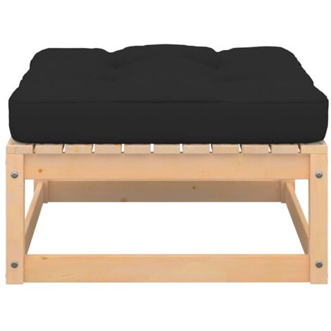 Repose-pied,Tabouret de pied,Pouf de jardin avec coussin Pin massif CNENE930787 (1/5)