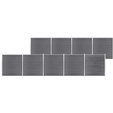 Clôture de jardin,Barrière de jardin,Portail de jardin WPC 1564x186 cm Gris CNENE445573 (1/5)