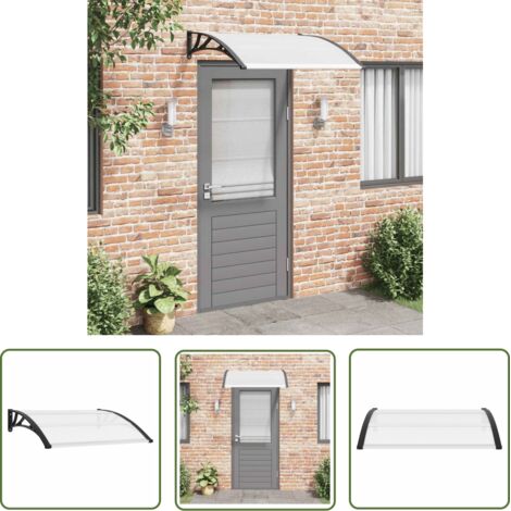 The Living Store Auvent de porte 120 x 100 cm PC - Auvent De Porte - Abri De Porte - Protection Solaire - Store Extérieur - Protection Contre La Pluie