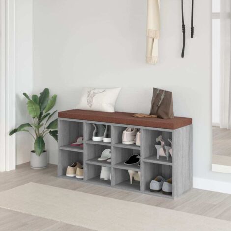 Banc à chaussures,Meuble d’entrée,Banc d'entrée Sonoma gris 103x30x48 cm Bois d'ingénierie VDVM321519 MaisonChic (1/5)