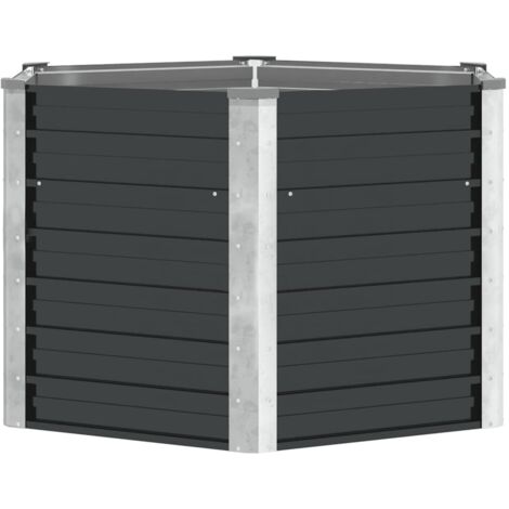Lit surélevé de jardin,Jardinière,Pot de Fleurs Anthracite 129x129x77 cm Acier galvanisé XZZZ749382 (1/5)