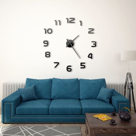 Horloge murale 3D Design moderne 100 cm XXL Noir - The Living Store (1/5)