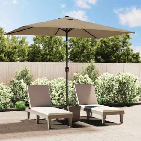 Parasol avec mât - Parasol de jardin pour balcon，terrasse，piscine - Protection solaire - en métal 300 x 200 cm Taupe VSGS625884