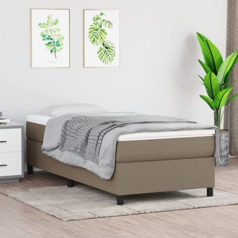 Lit à sommier tapissier avec matelas - Lit Adulte - Meuble de Chambre à Coucher - Taupe 80x200 cm Tissu VSGS904549 (1/5)