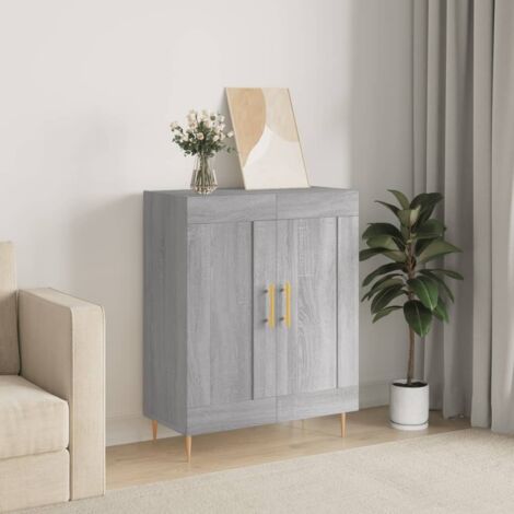 Buffet bas,Buffet Commode industriel sonoma gris 69,5x34x90 cm bois d'ingénierie -QS49479 (1/5)