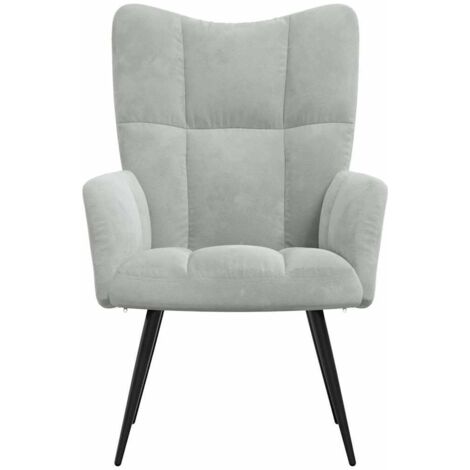 Chaise de relaxation  Fauteuil de relaxation  Chaise de Salon Relax Intérieur Gris clair Velours DGBDF747540 (1/5)