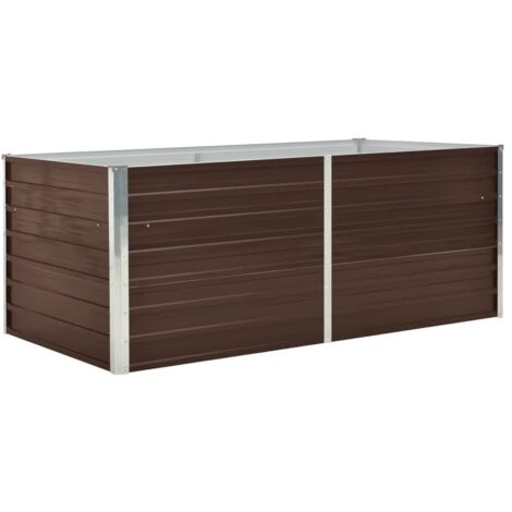 Jardinière Bac à fleurs 160 x 80 x 45 cm Acier galvanisé Marron (1/5)