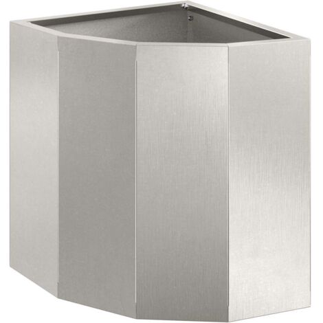 Jardinière Bac à fleurs d'Angle Argent 30 x 30 x 35 cm Acier inoxydable (1/5)